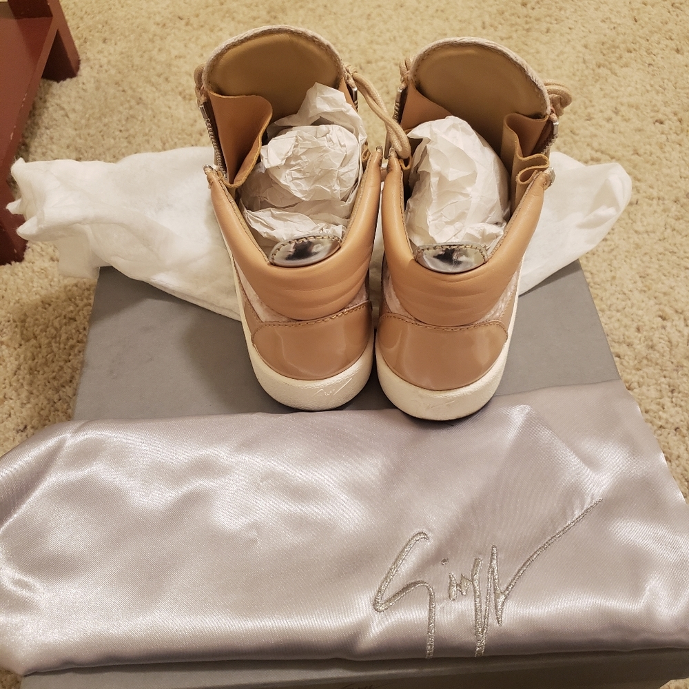 High top sneakers Giuseppe zanotti (nude rose color) velvet material - Picture 2 of 4